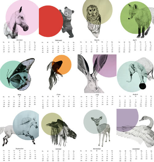 Calendars in geometric shapes