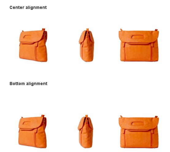 alignment and margins of a product image