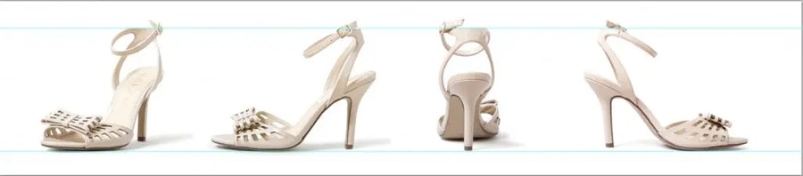 View points for footwear product photography