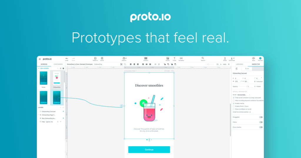 Proto.io UI design tool