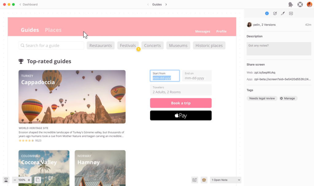 Zeplin UI design tool