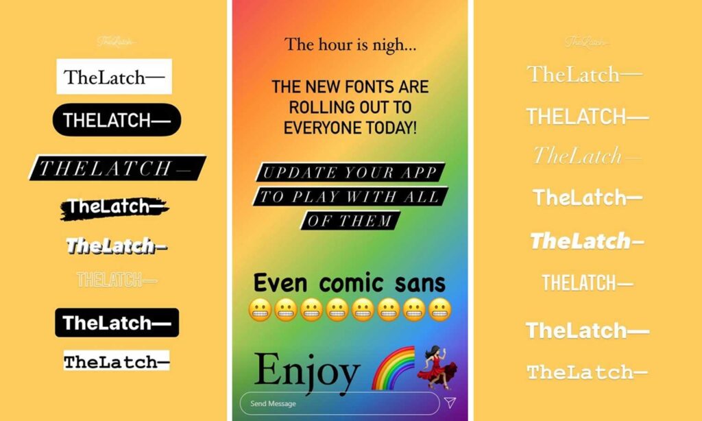 different Instagram fonts