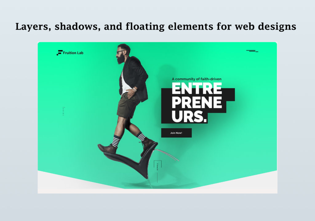 Layers, shadows, and floating elements for web designs 2