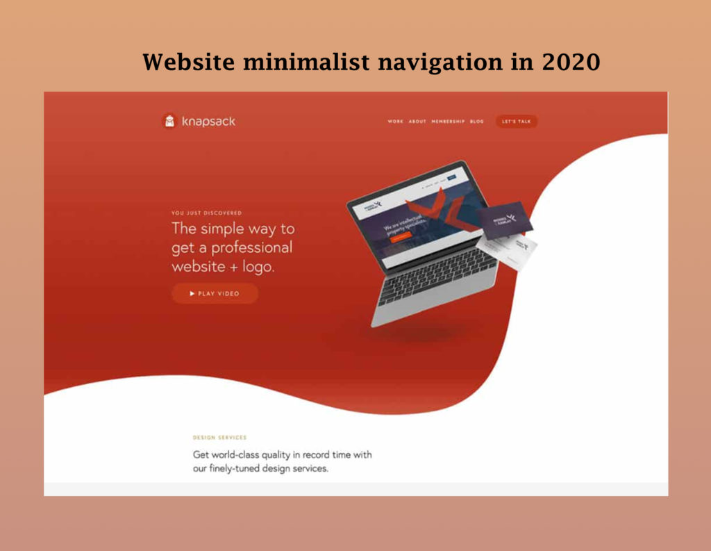 Website minimalist navigation in 2020