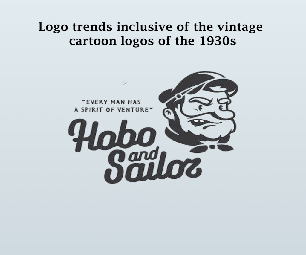 Logo trends inclusive of the vintage cartoon logos of the 1930s