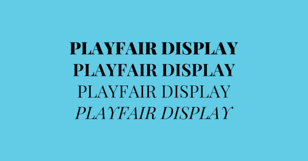 playfair font