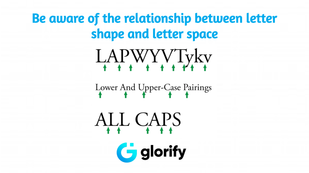 Be aware of the relationship between letter shape and letter space