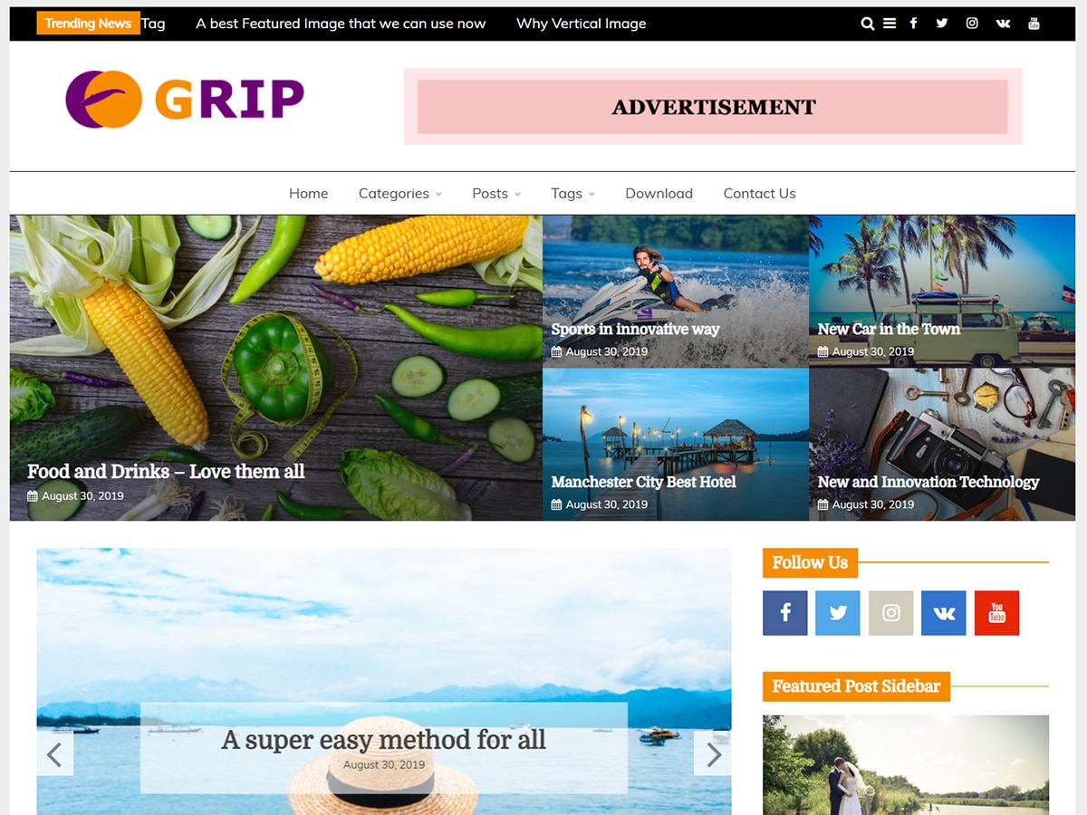 Grip - A Free WordPress Theme Download - DesignHooks