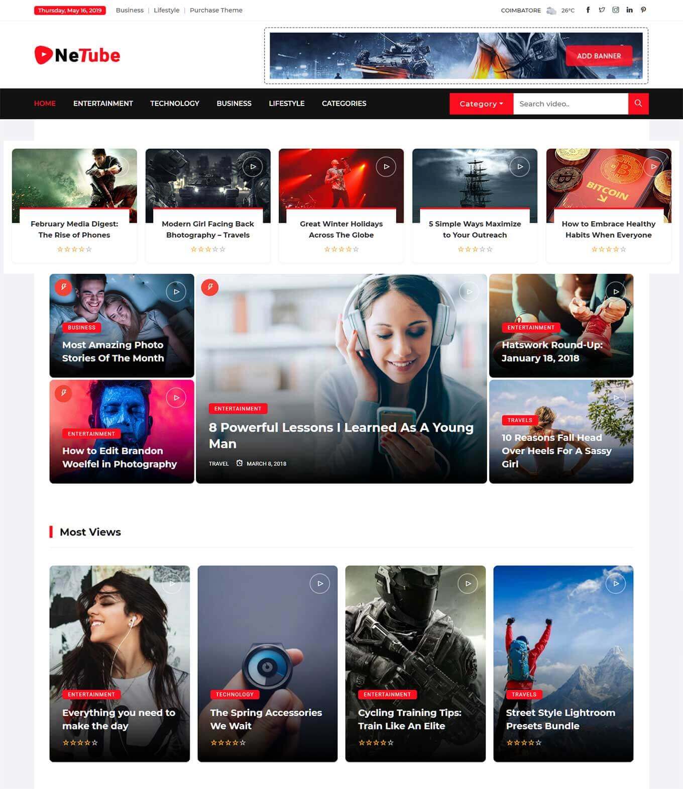 40+ Best YouTube & Video Gallery WordPress Themes 2020 (Free + Premium) - Theme Junkie