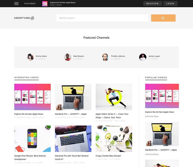 video tube WordPress theme