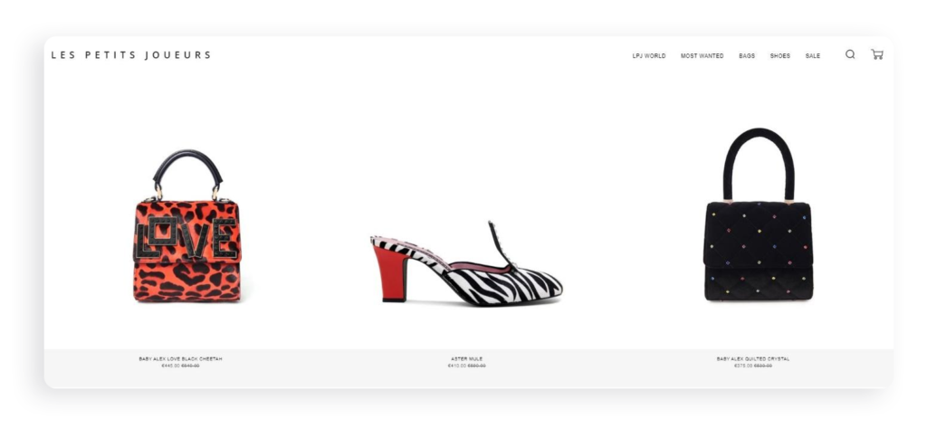 e-commerce for luxury bags and shoes
