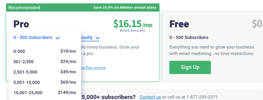 aweber-pricing