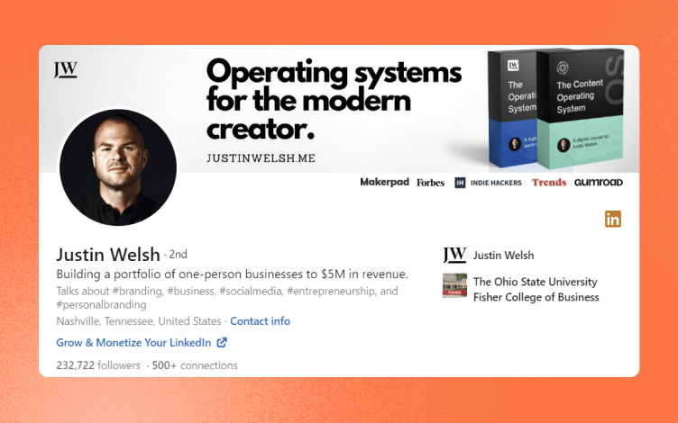 justin-welsh-linkedin-banner-image-example-best-practices