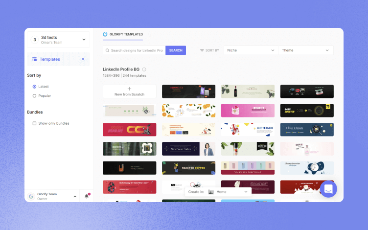 glorify-app-selecting-a-template-for-linkedin-banner