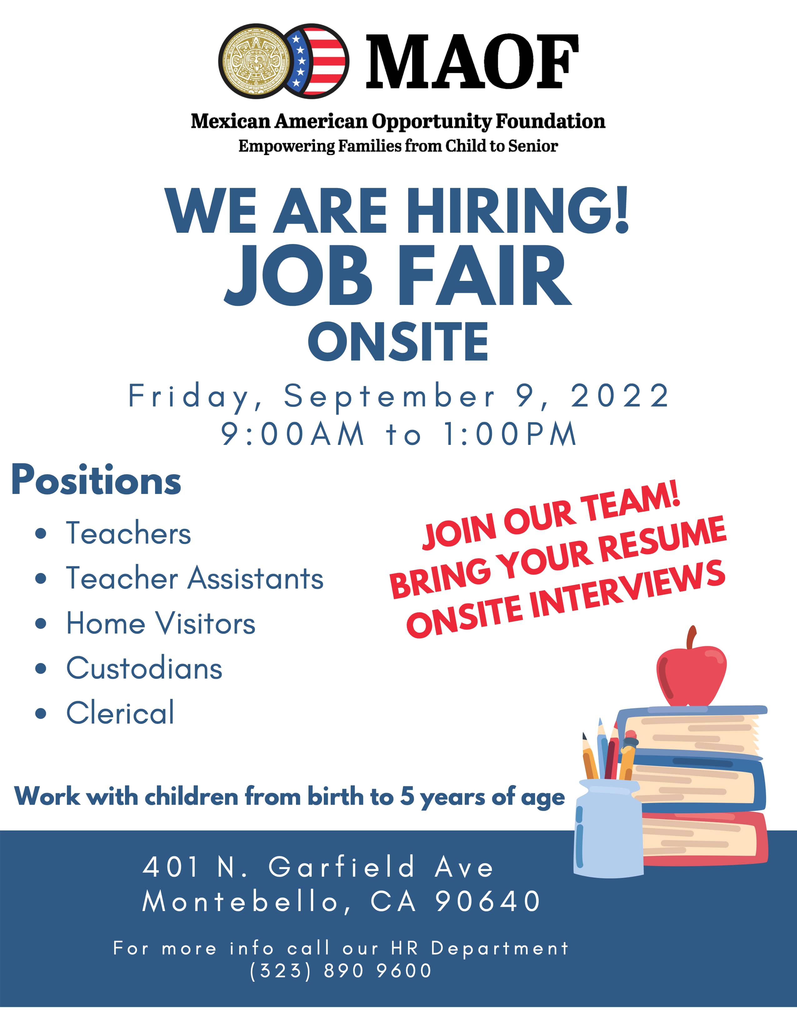 We Are Hiring! Job Fair Onsite!