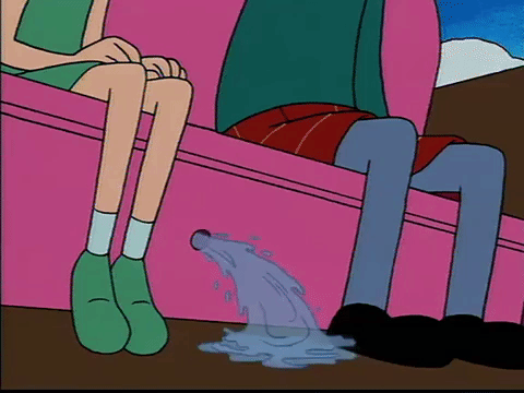 Gif of water leaking from bench