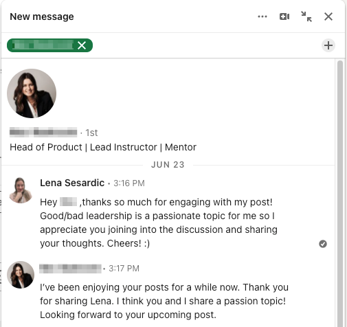 LinkedIn connection request to engaged follower