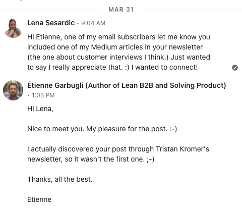 LinkedIn connection request to Etienne Garbugli