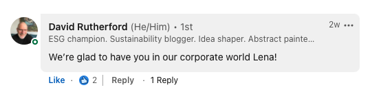 LinkedIn comment from coworker
