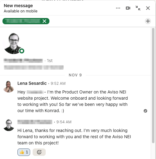 LinkedIn connection request to agency designer