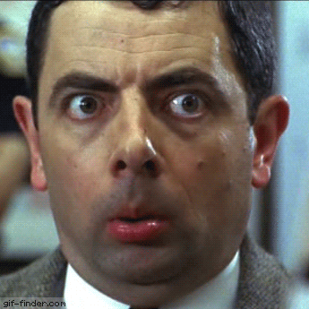 GIF of Mr. Bean making a funny face