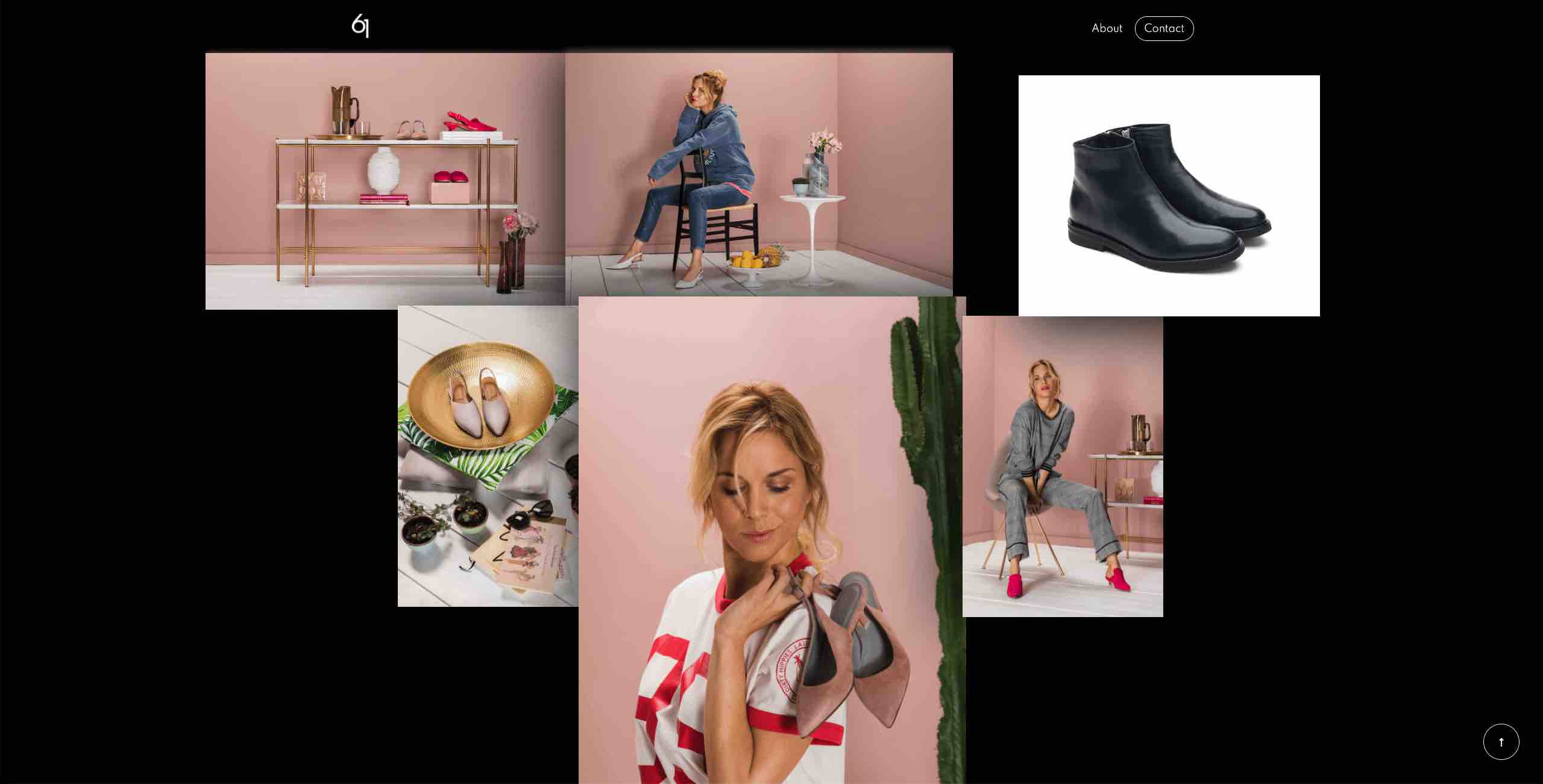 Screenshot alte Website - Foto Kampagne von der Schuhmarke Pomme D'or