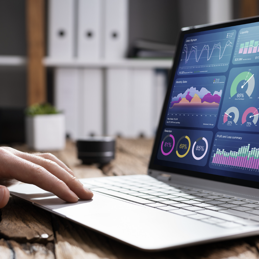 Dashboard on a laptop