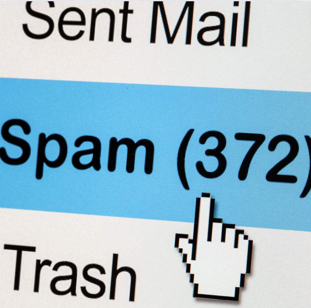 Spam showing on a screen
