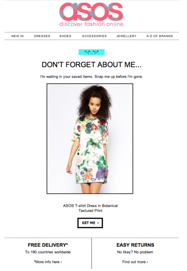 Mail type pour une relance panier