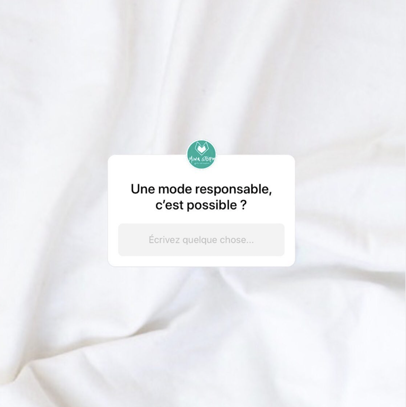 Exemple de sollicitation de la communauté par la marque Mina Storm