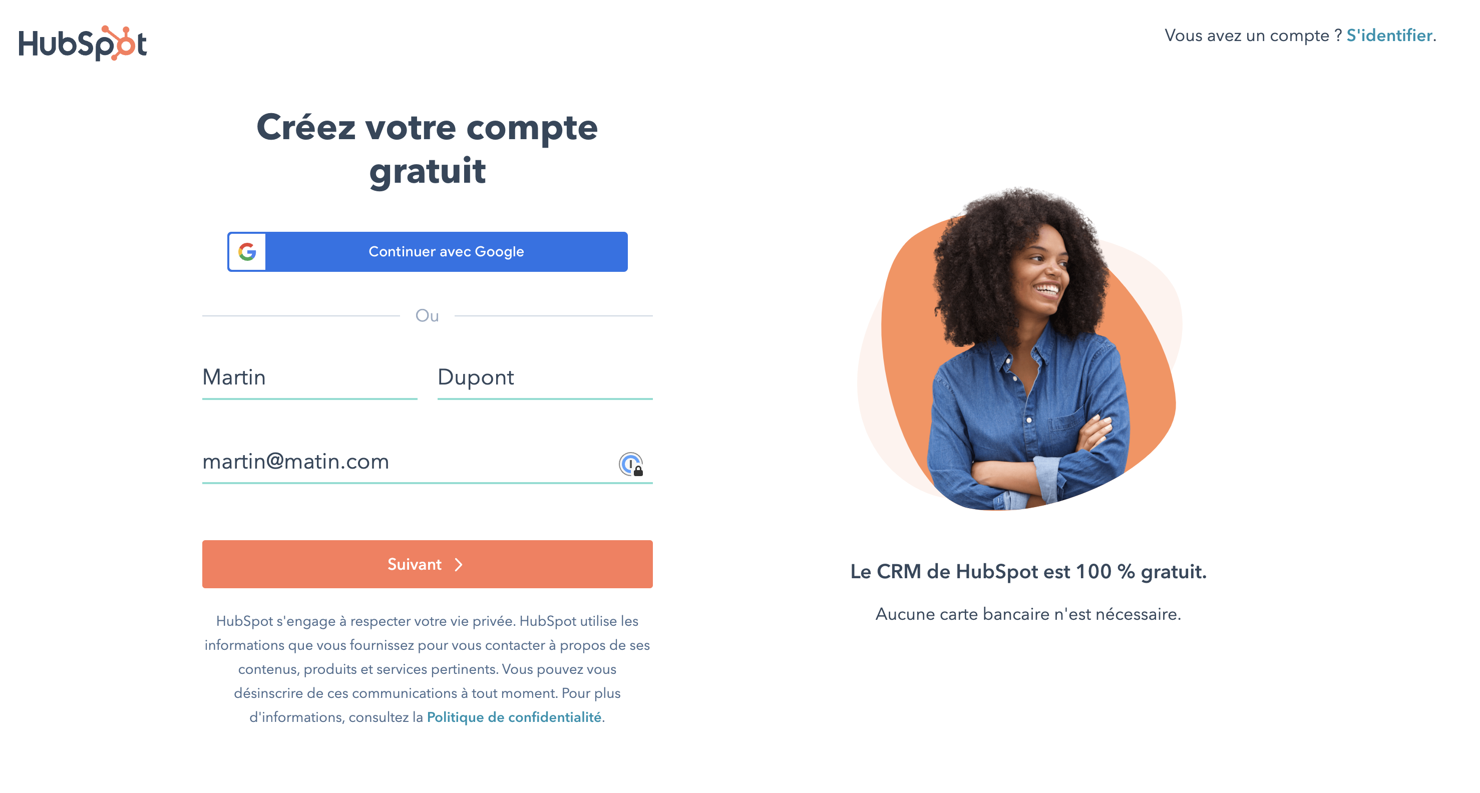 Accès gratuit à HubSpot