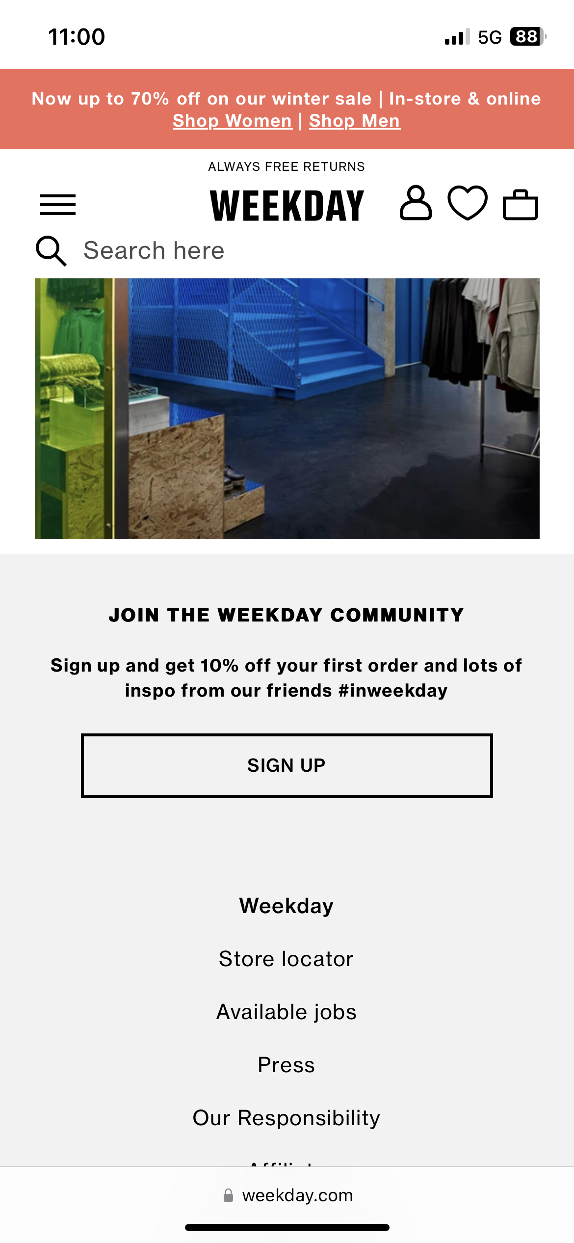 Bandeau récolte de leads sur le site de week day