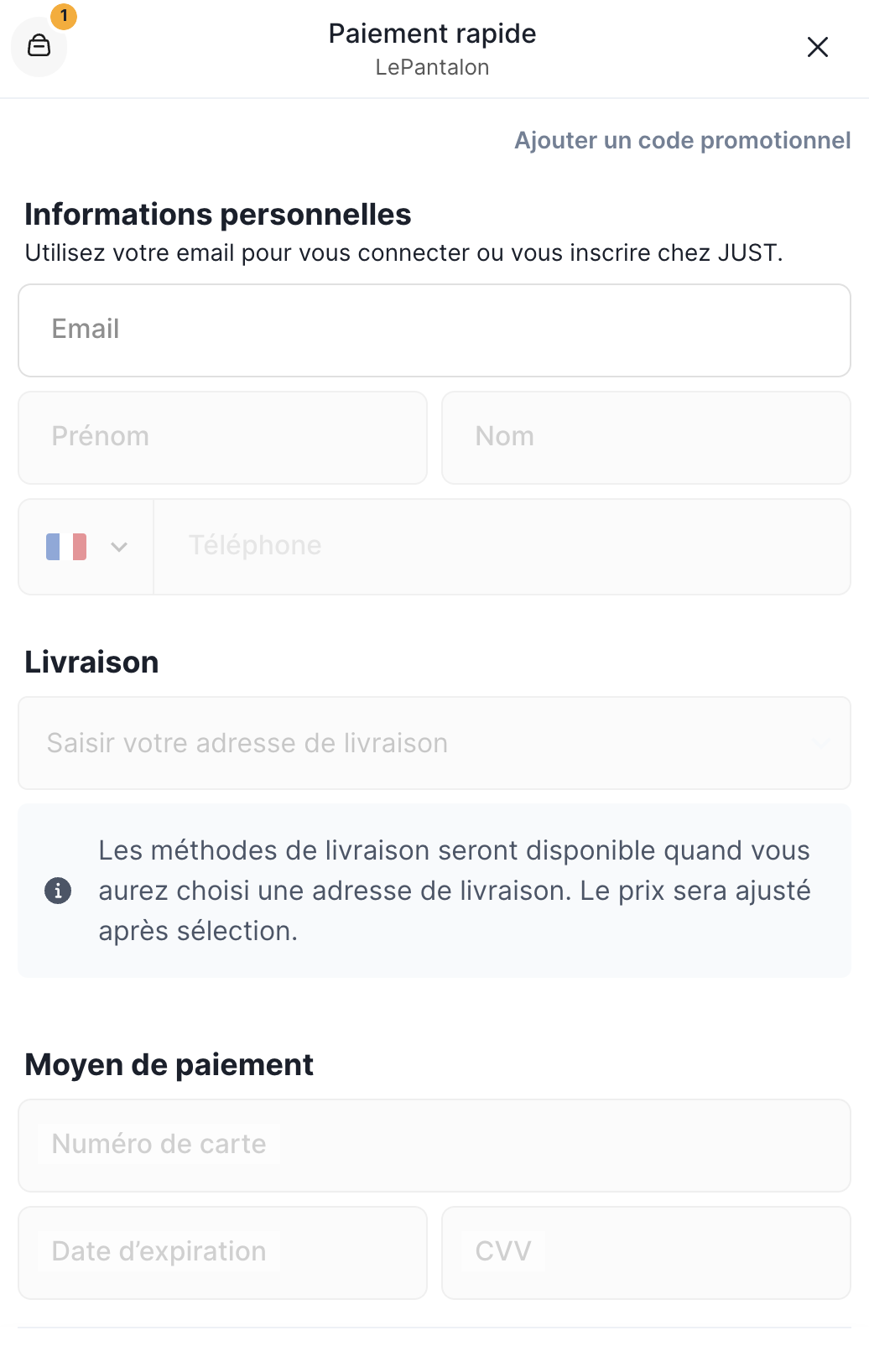 Paiement avec JUST