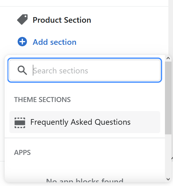 Adding product sections to an ecommerce store