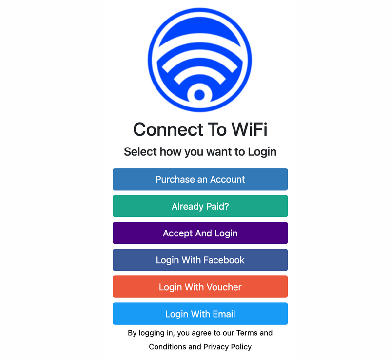 Different Login Options are possible with an external portal server,