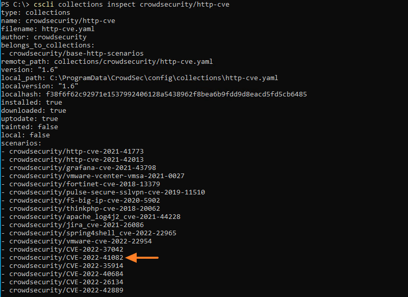 CrowdSec Windows - http-cve collection details