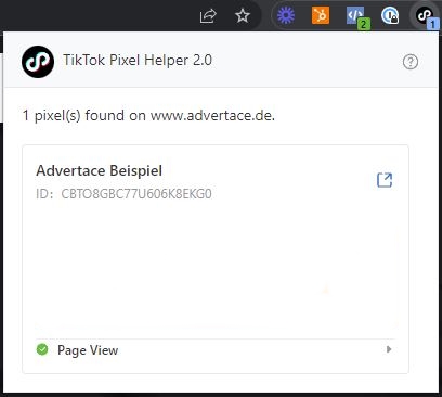 TikTok Pixel Helper in Google Chrome Addon Liste
