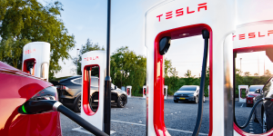 tesla-supercharger (charge an electric car)