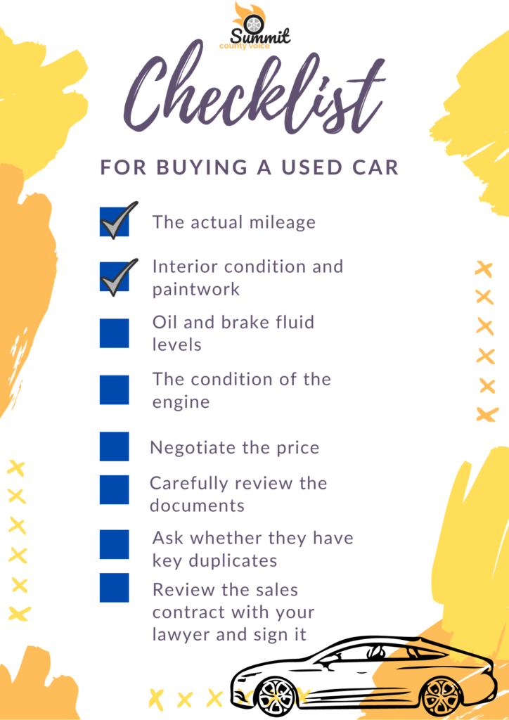 buying a used car checklist