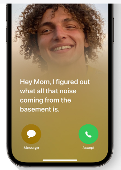 Voicemail transcript example displayed on an iPhone.