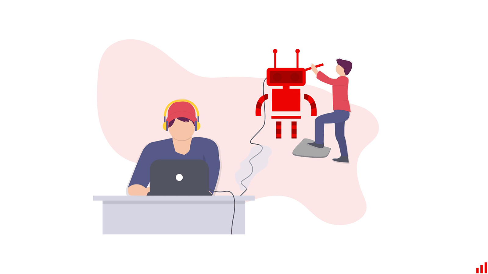 A robot being repared