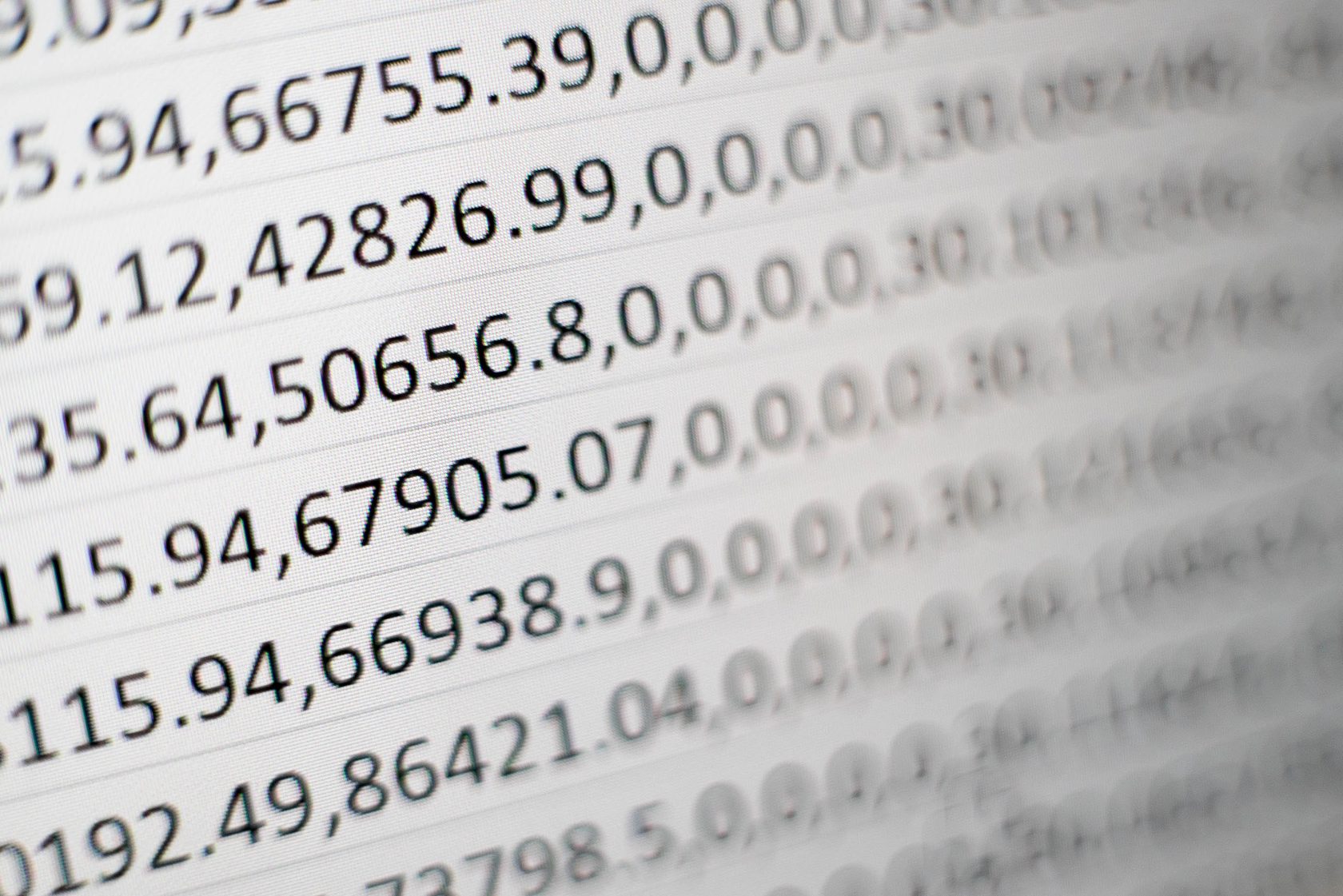Rows of data