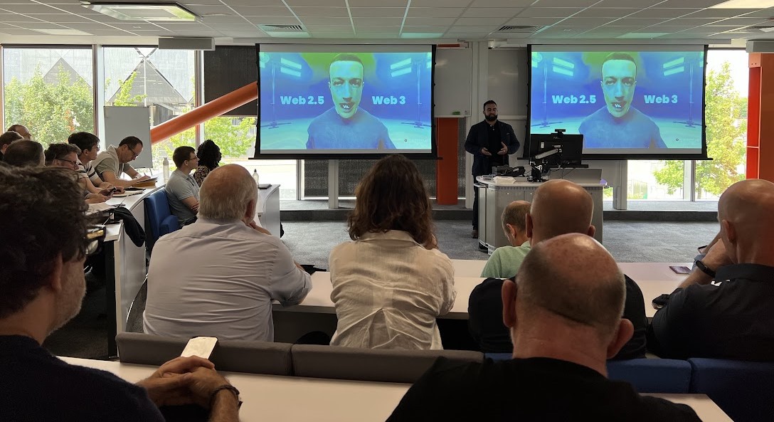 a guy taking presentation