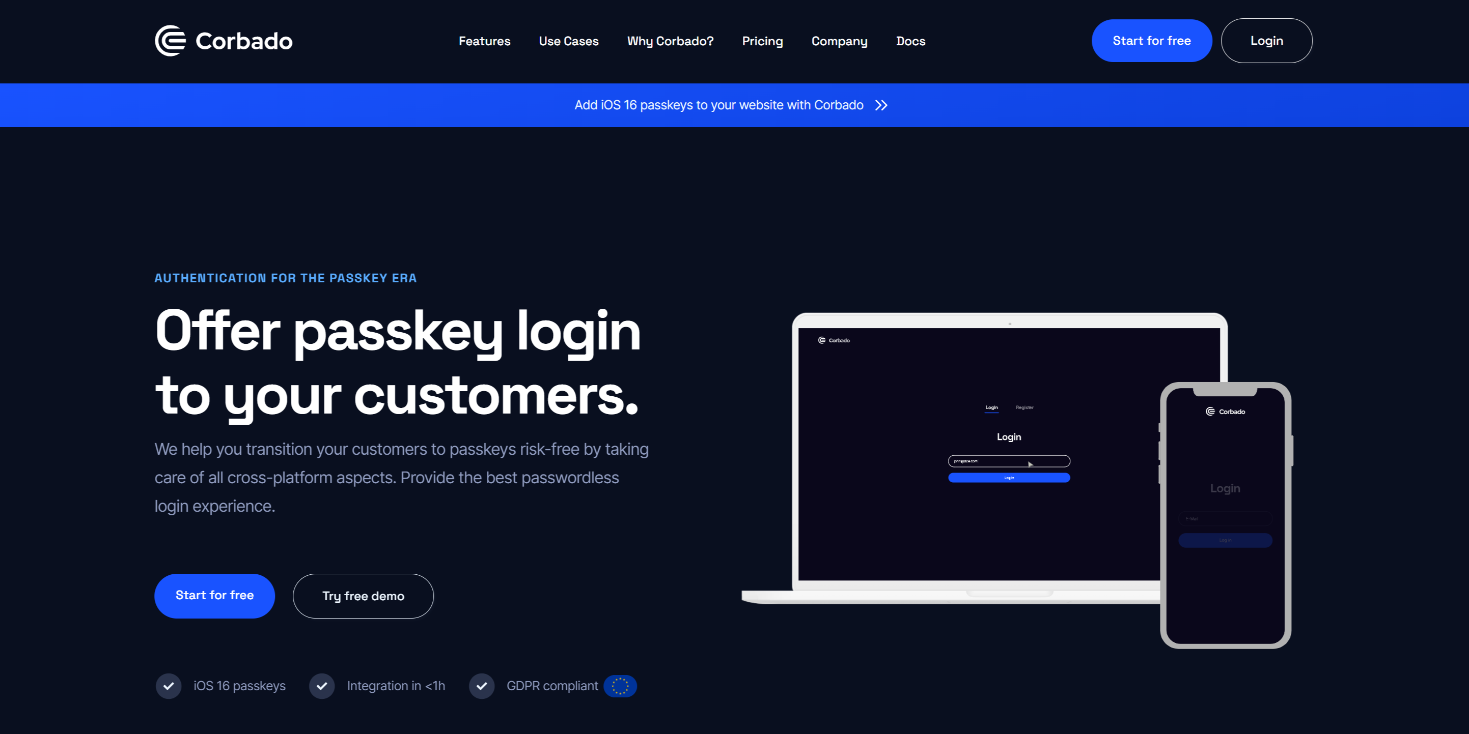 Corbado - We help you bring passkeys to your customers
