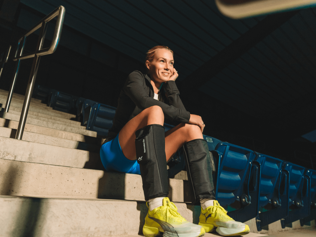 Image of athlete wearing the Normatec Go