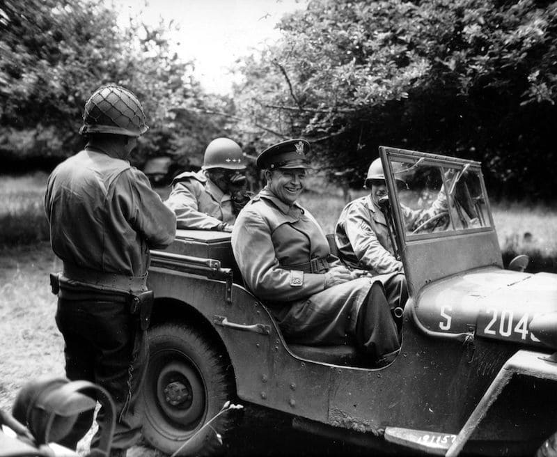 General Dwight D. Eisenhower in his jeep