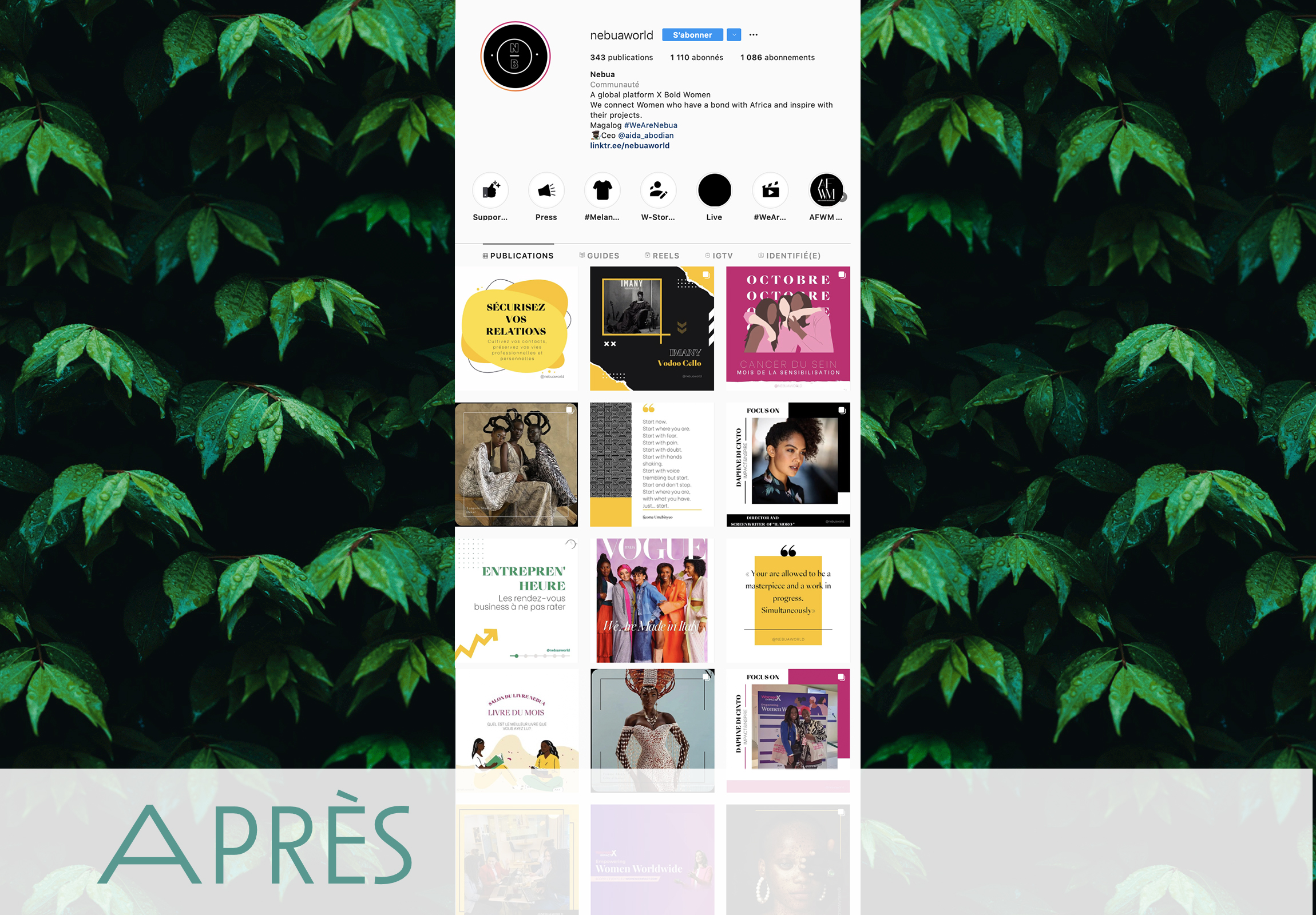 Fedd Instagram après intervention de ©Le Blender Design.