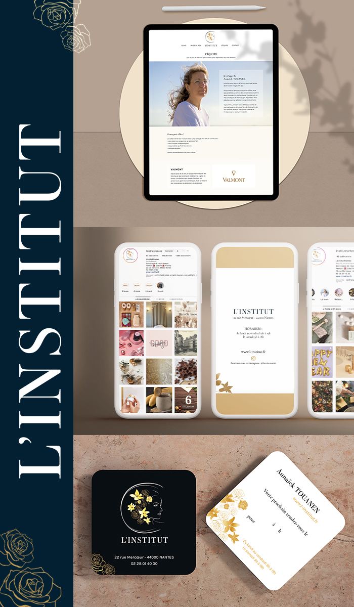 Nouvelle identité visuelle pour L'Institut après intervention de ©Le Blender Design, Cécile Boileau.