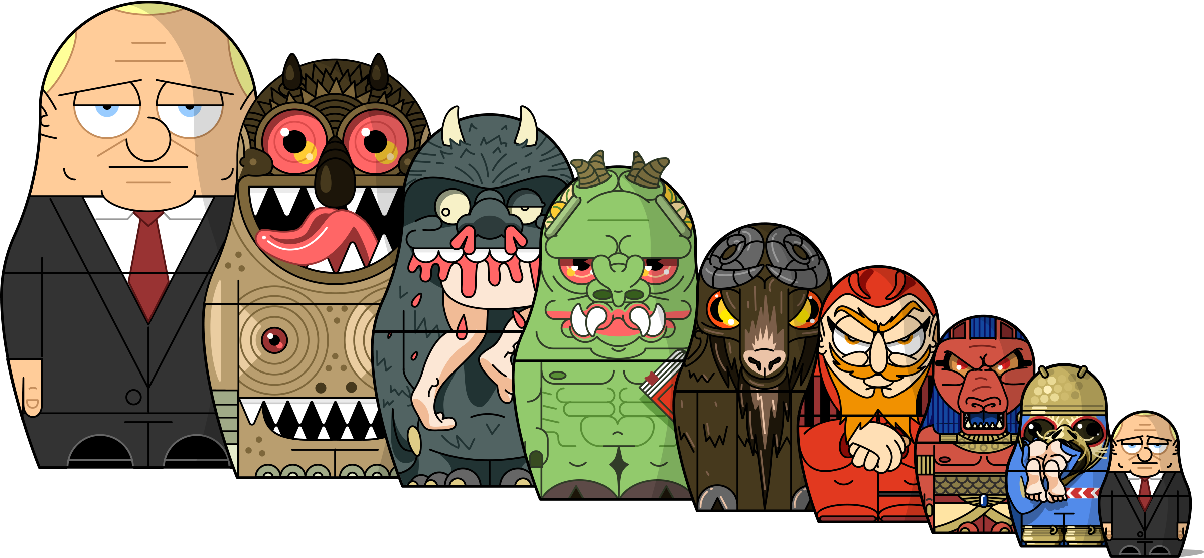 Demon Dolls Matrioskas Full Set