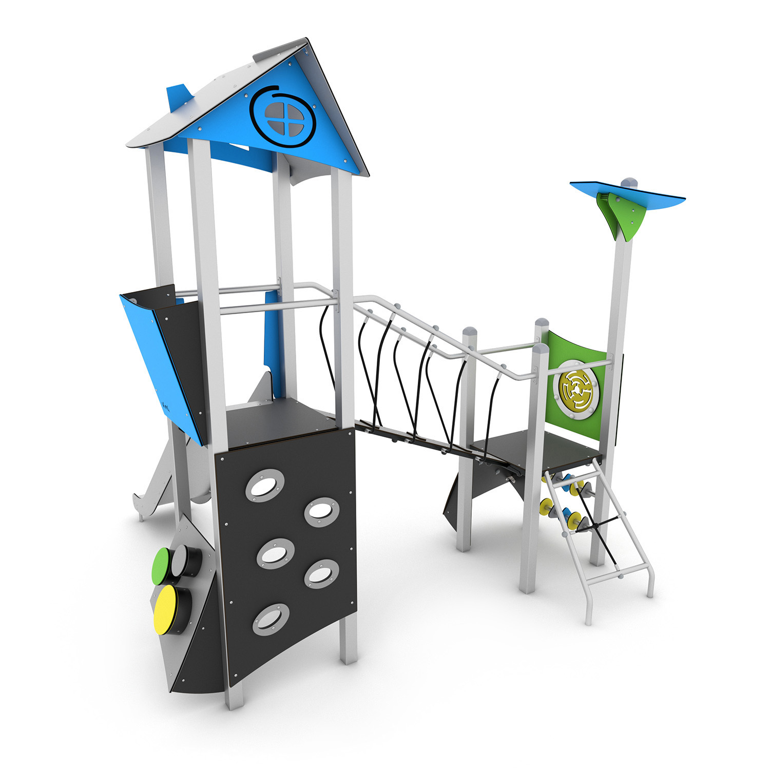 Small Colourful Steel Play Structure 6 Morti Sport & Play Equipment